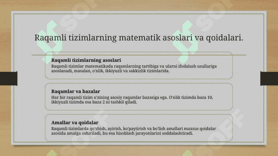 Sanoq sistemalari va ular ustida amallar 6