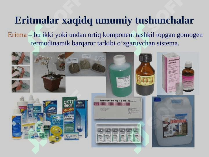 Komponentning eritma ustidagi bug’ bosimi 2