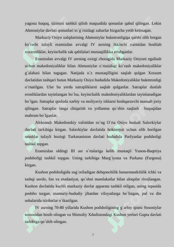 DAVLATCHILIK,HUQUQIY  VA HUQUQIY MADANIYAT TARIXIDAN 7
