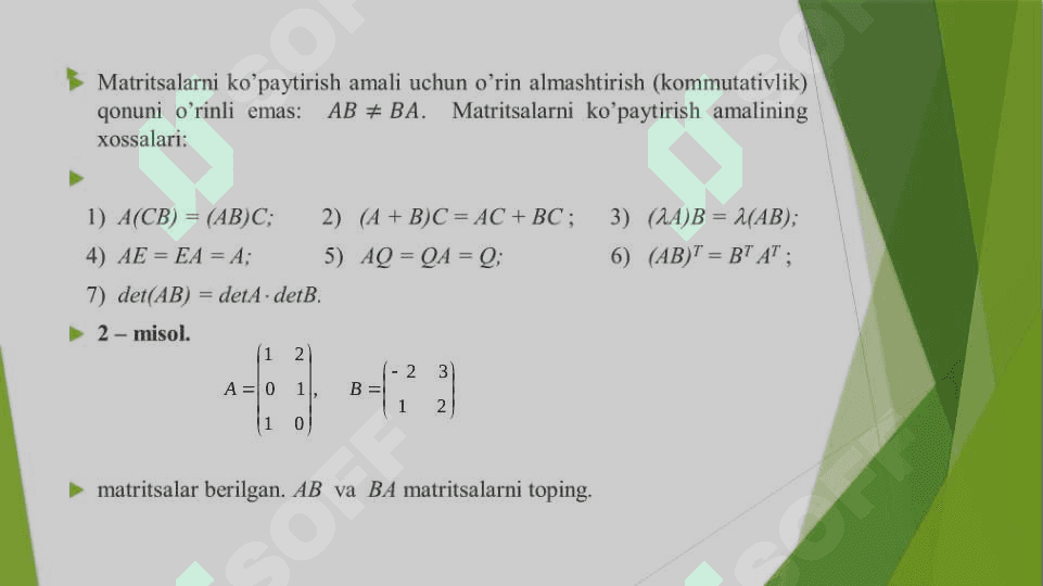 Chiziqli tenglamalar sistemasini yechishning aniq usullari | Sonli usullar 8