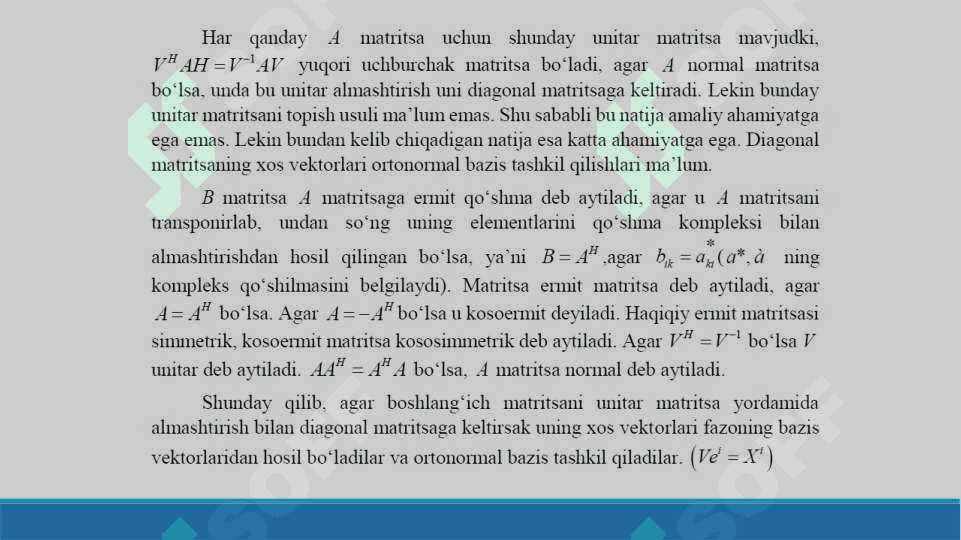 Matritsaning xos son va xos vektorlarini topishning oson usullari | Sonli usullar 8