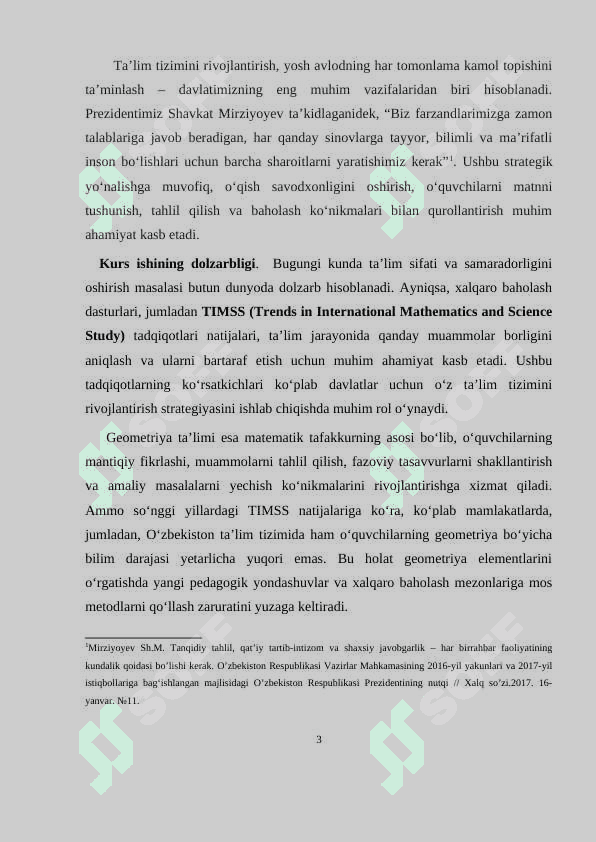 Geometriya elementlarini oʻrgatishda TIMSS baholash mezonidan foydalanish. 3