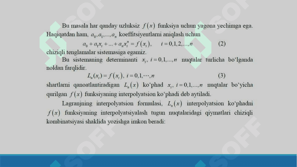 Funksiyani yaqinlashtirish masalasi | Sonli usulllar 4