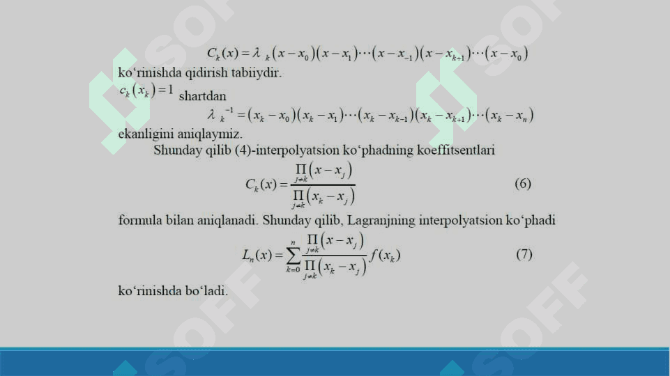 Funksiyani yaqinlashtirish masalasi | Sonli usulllar 6
