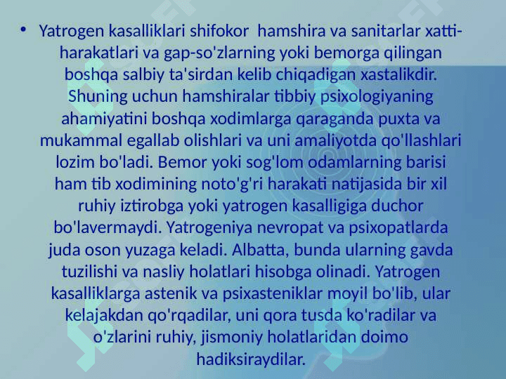 HOZIRGI ZAMON TIBBIYOTIDA YATROGENIYA MUAMMOLARI 4