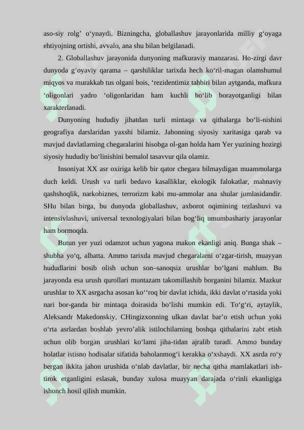 Globallashuvning ijobiy jihatlar 2