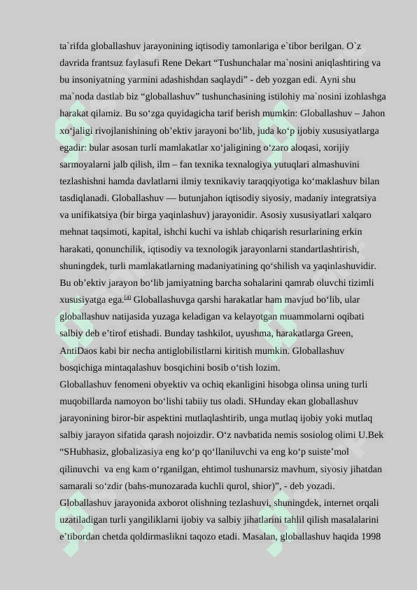 Globallashuv fenomen sifatida 2