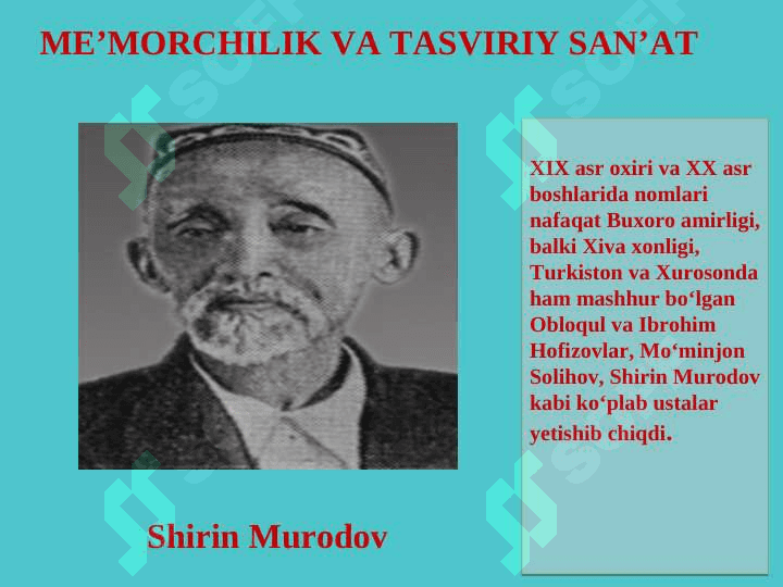 O`zbekiston tarixi. O`rta osiyoda madaniyat 2