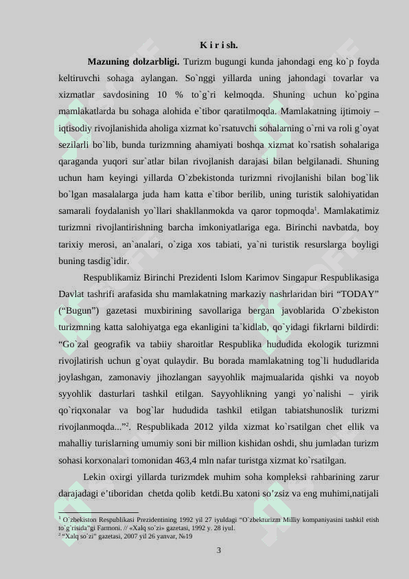 Mustaqillik yillarida O’zbekistonning turistik salohiyati va uning istiqbollari 3