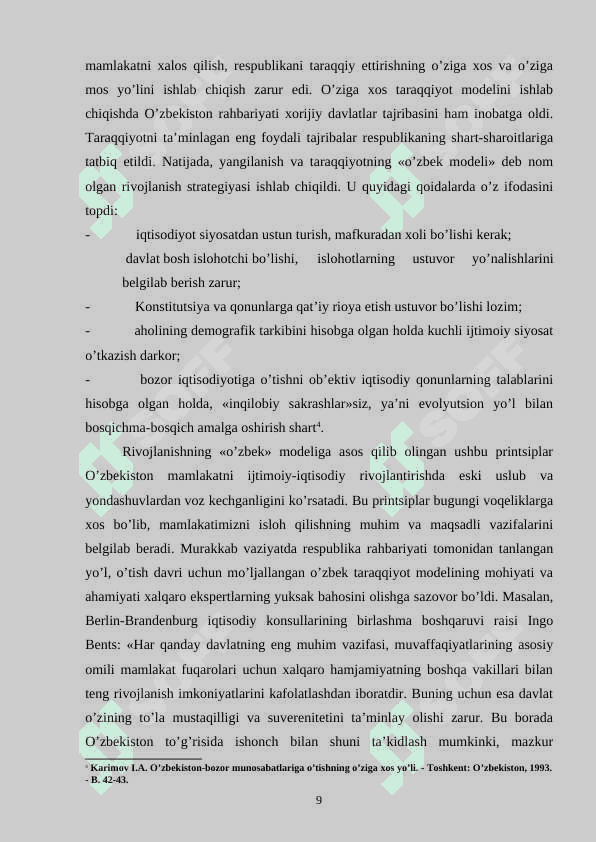O'zbekiston Respublikasi tashqi siyosatida xalqaro tashkilotlarning o’rni 7