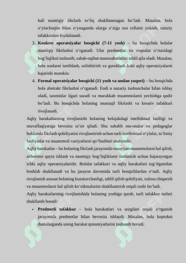 Aqliy harakatlar va intelektual faollikning egallanishi 4