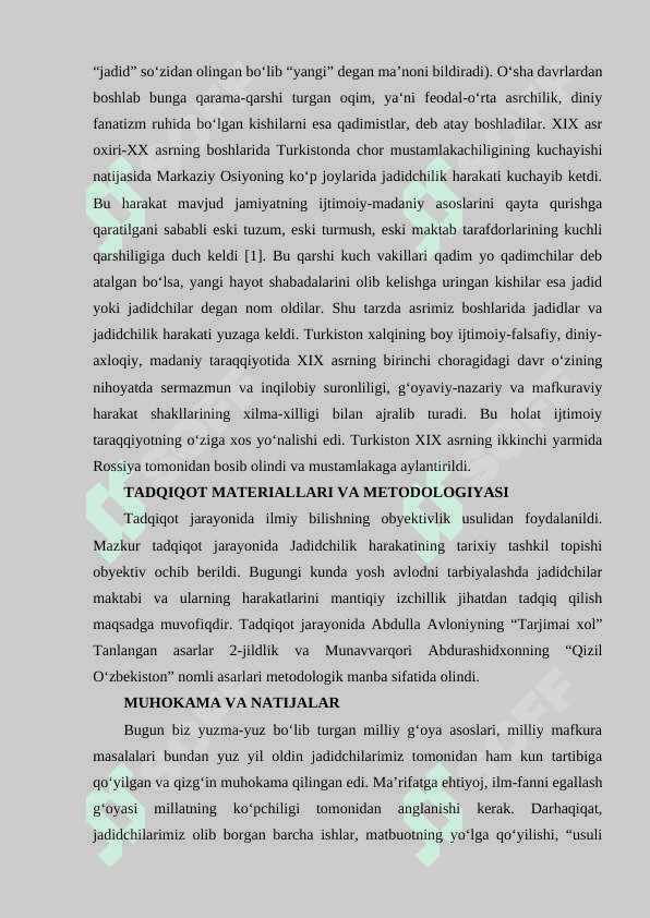 JADIDCHILAR – MA’RIFAT DARG‘ALARI 2