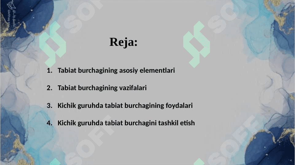 Kichik guruhda tabiat burchagi va uning mohiyati 2
