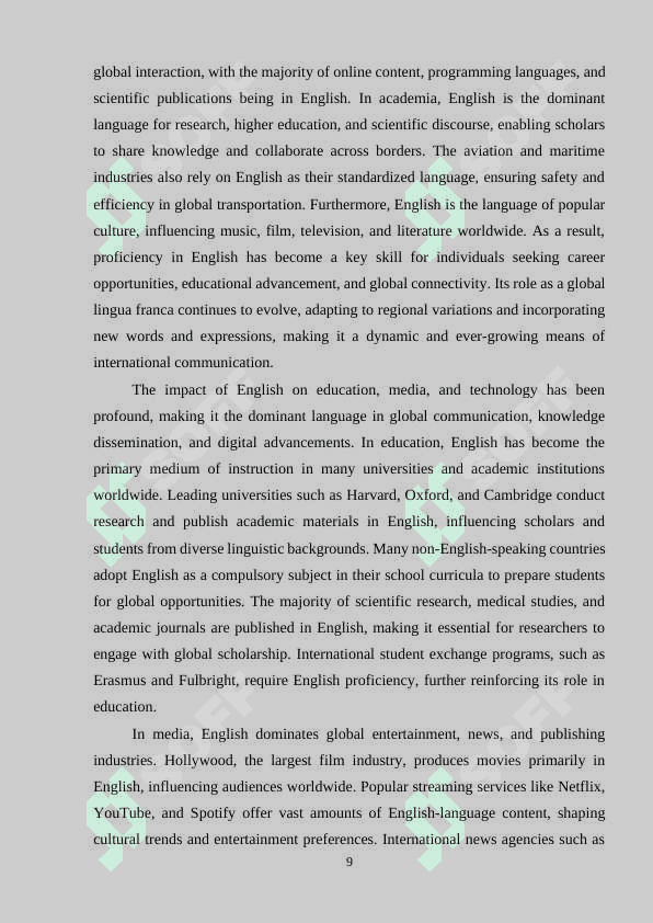 THE ENGLISH LANGUAGE IN GLOBAL CONTEXT. 8