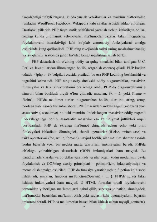PHP DASTURI HAQIDA MA’LUMOT 6