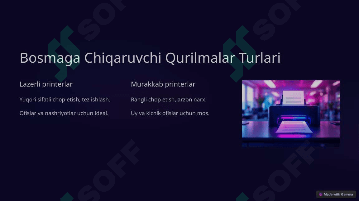 Axborotni Bosmaga Chiqaruvchi Qurilmalar va Skanerlar 3