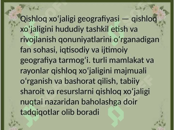 Qishloq Xo‘jalik Rayonlari 2
