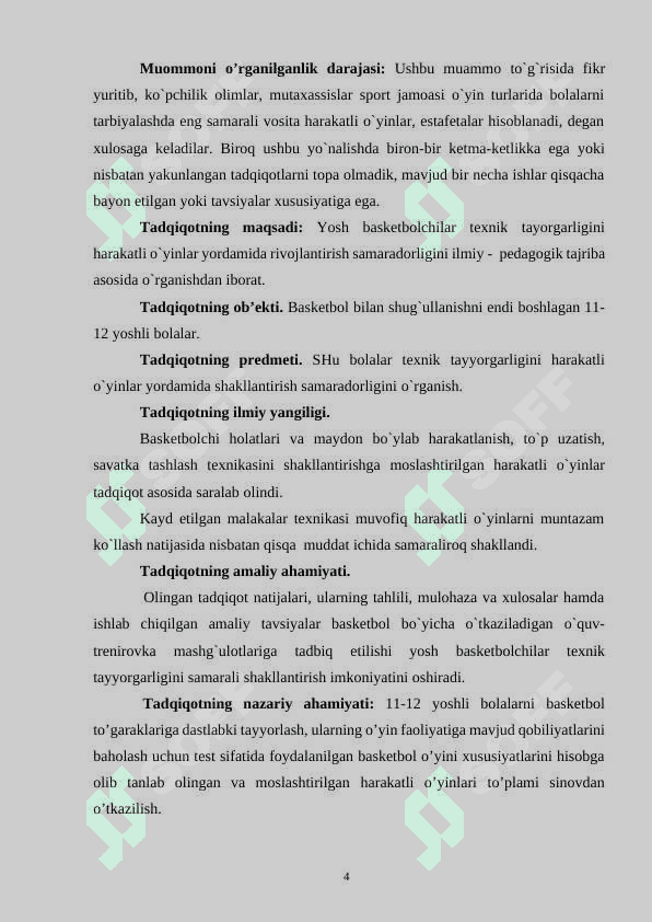 BASKETBOL O‘YINIDA HARAKATLANISH TEXNIKASINI O‘RGATISH 4