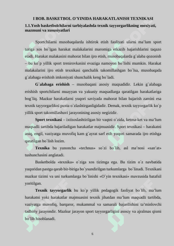 BASKETBOL O‘YINIDA HARAKATLANISH TEXNIKASINI O‘RGATISH 6