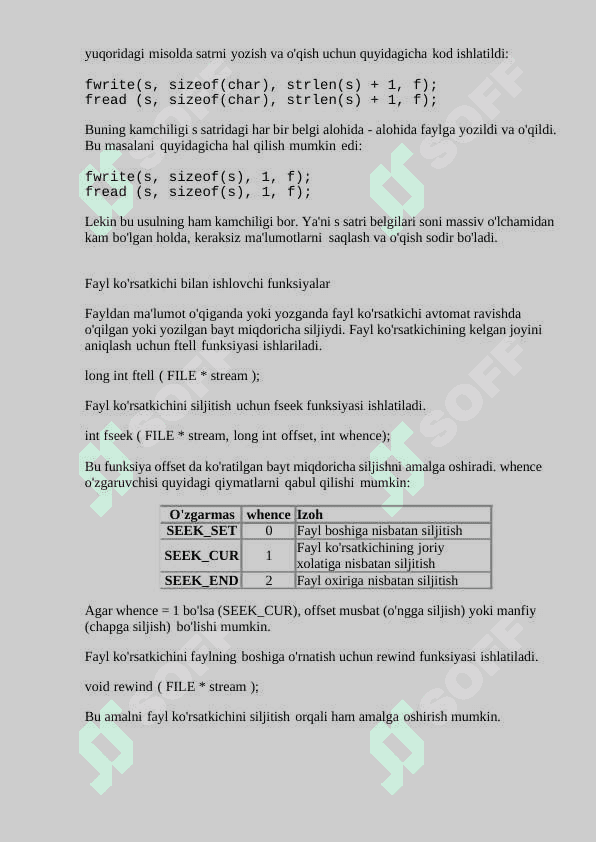 Fayllar bilan ishlash. Binar fayllar 4