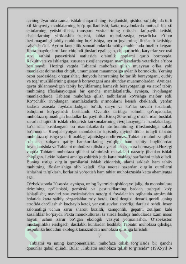 Qoriqxonalarning ahamiyati 7
