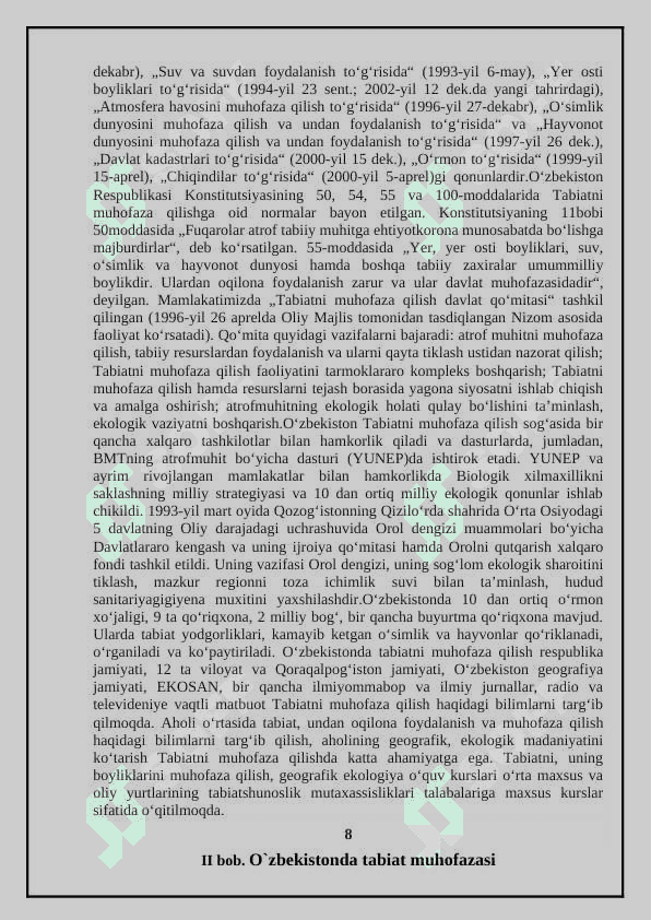 Qoriqxonalarning ahamiyati 8