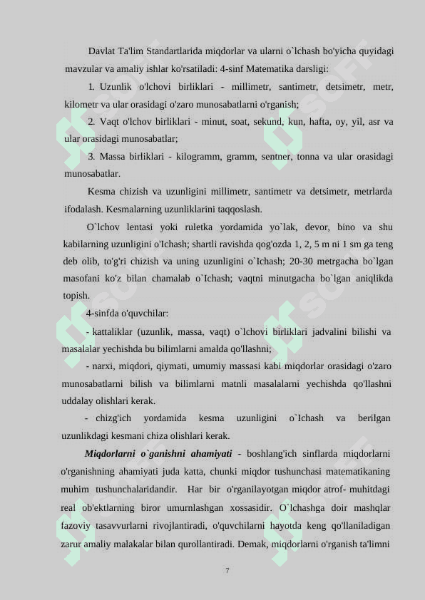 IV SINFDA O'LCHOVLARNI  O'RGANISHNING 6