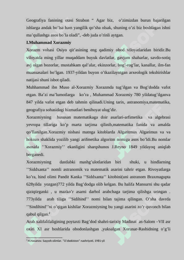 Sharq olami musulmon xalqlarining geografik bilimlari. 3