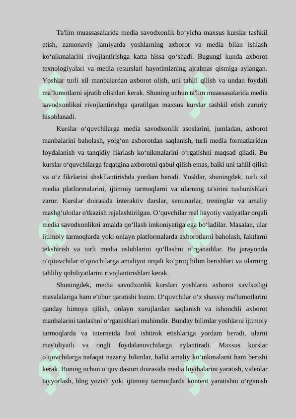 Media savodxonlikni rivojlantirish yo‘llari 2