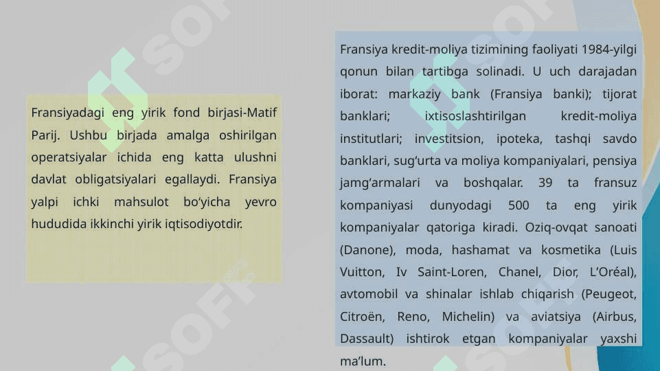 FRANSIYA Respublikasi sanoati va iqtisodi. 6