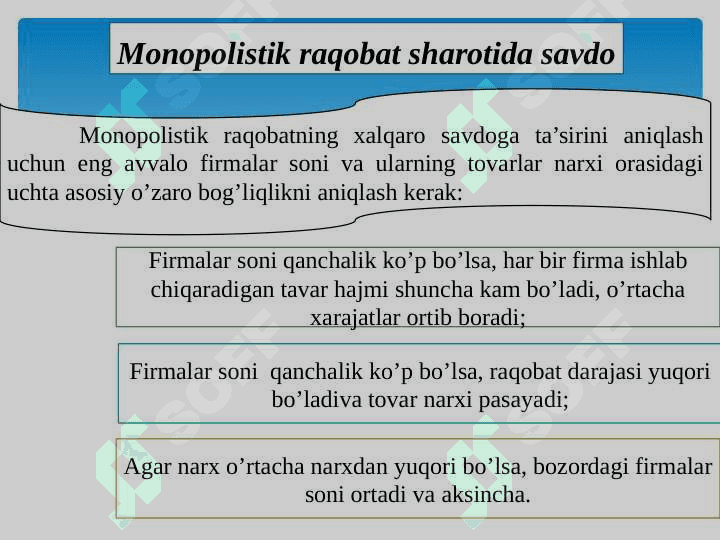 Globallashuv va xalqaro savdoning rivojlanish tendensiyalari 7