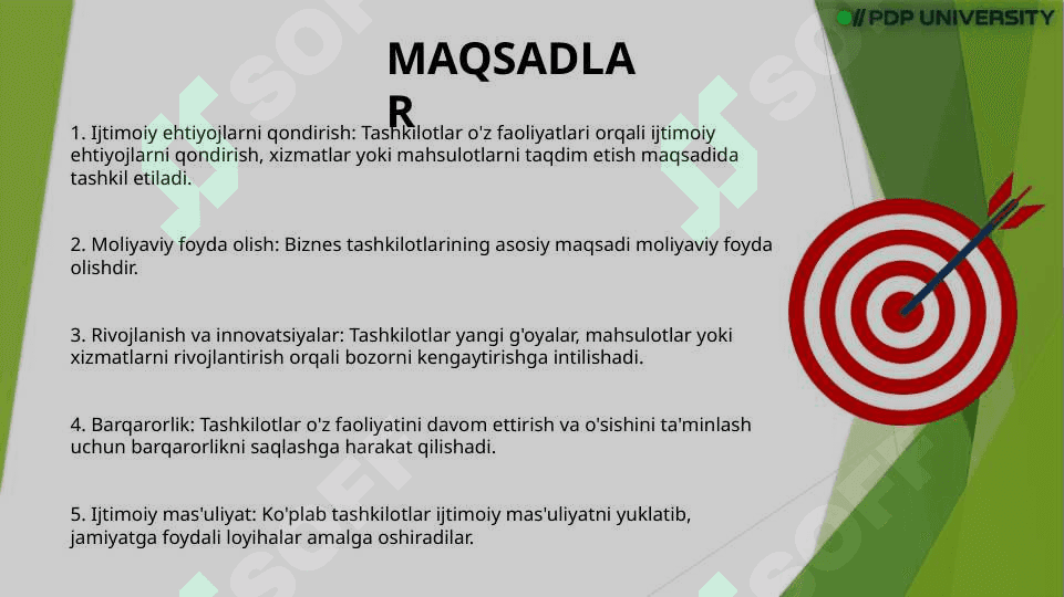 Tashkilotlarning maqsadi va vazifalari 3