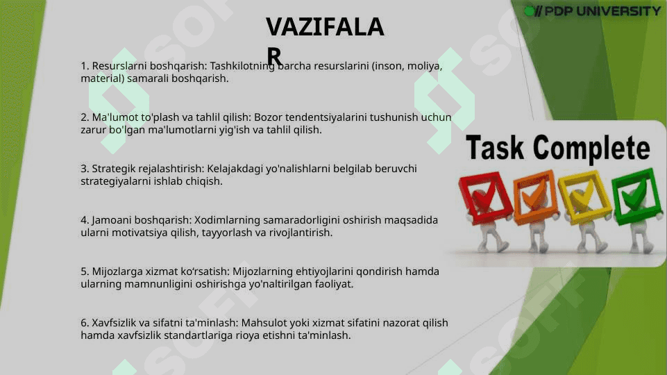 Tashkilotlarning maqsadi va vazifalari 8