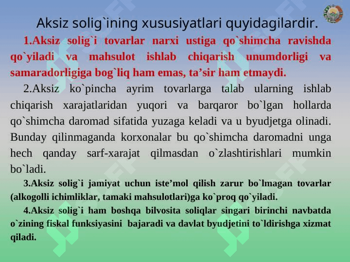 AKSIZ SOLIG’I 5