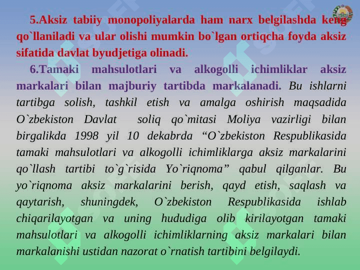 AKSIZ SOLIG’I 6