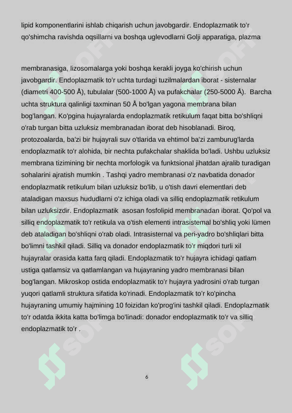 Endoplazmatik tor kurs ishi 6