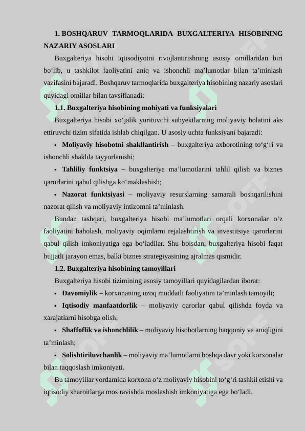 BOSHQARUV TARMOQLARIDA BUXGALTERIYA HISOBINING XUSUSIYATLARI 3