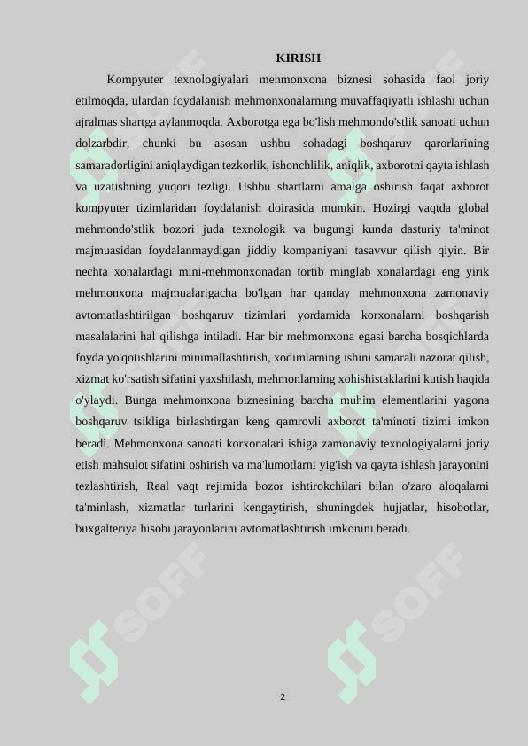 MEXMONXONA XOJALIGIDA AXBOROTNI BOSHQARISH 2