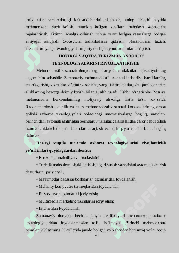 MEXMONXONA XOJALIGIDA AXBOROTNI BOSHQARISH 7