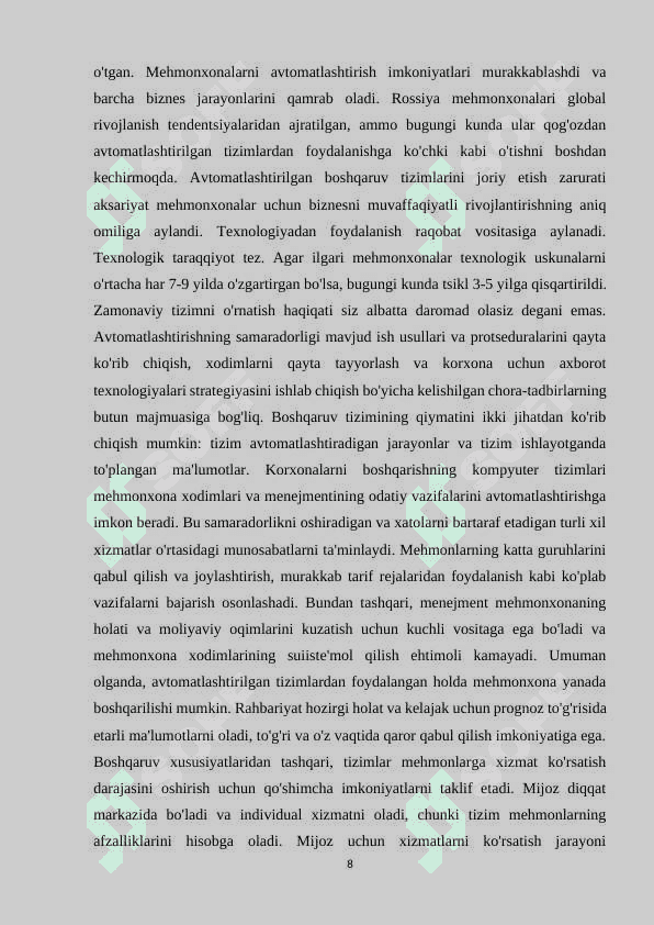 MEXMONXONA XOJALIGIDA AXBOROTNI BOSHQARISH 8