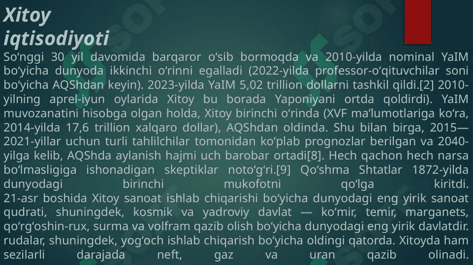 Xitoy iqtisodiyoti 2