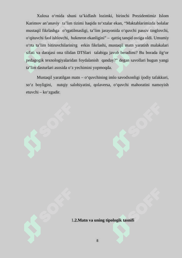 O‘qish savodxonligi darsliklarida matnlar ustida innovatsion yondashuv va tamoyillar 8