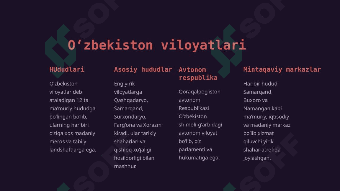O'zbekiston Respublikasining ma'muriy-hududiy tuzilishi 4