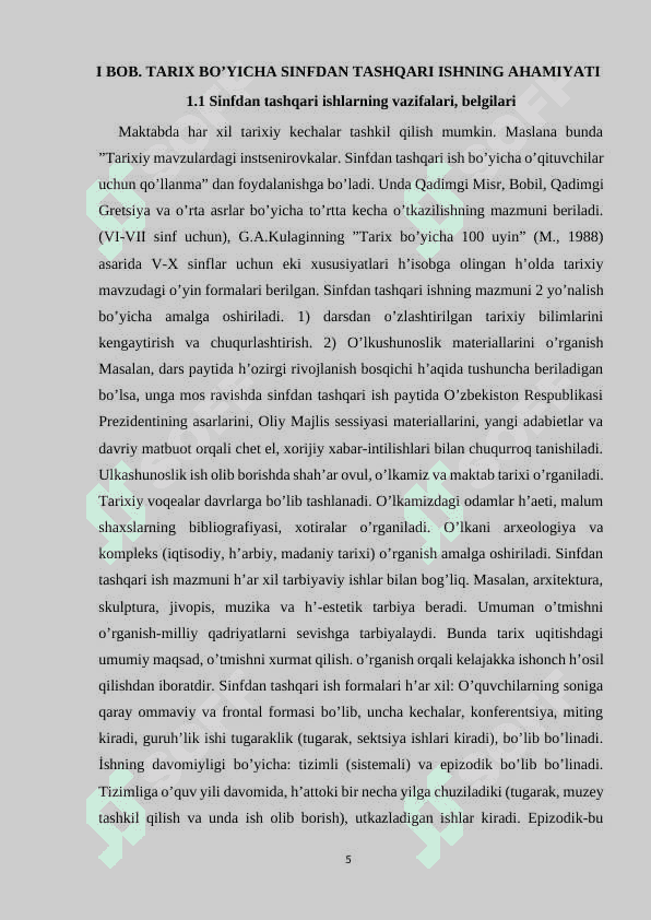 TARIX BO’YICHA SINFDAN TASHQARI OLIB BORILADIGAN ISHLAR 5