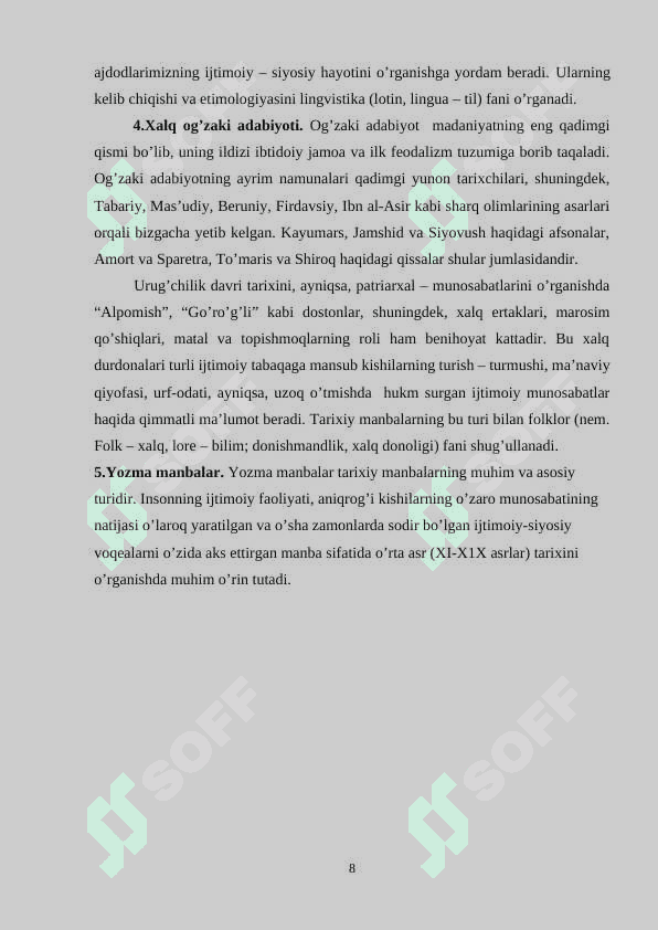 TARIXIY MANBALAR BILAN ISHLASH USULLARI. 8
