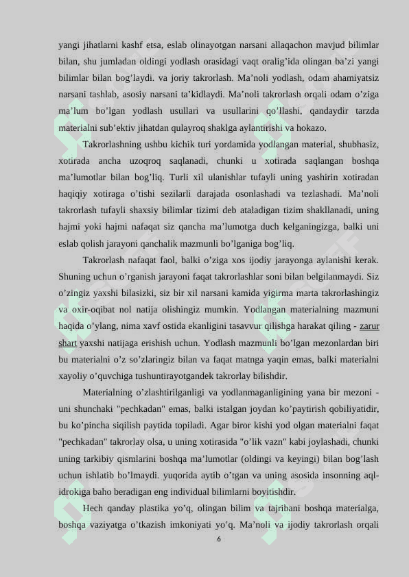 Yodlash va takrorlash tarixiy voqealarni eslab qolish usullari 6