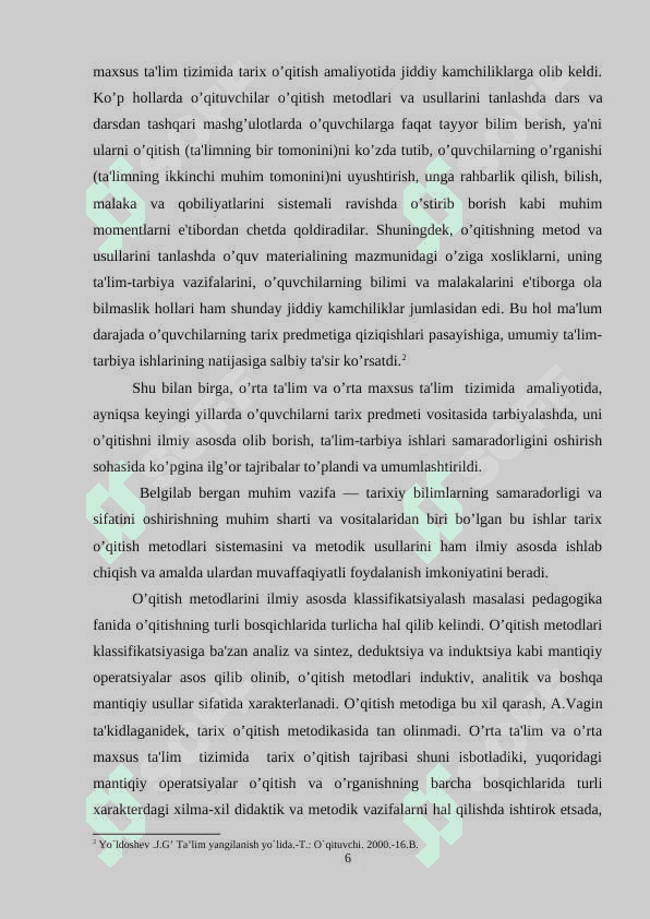 Tarix o’qitishning  metodlari va ularning klassifikatsiyasi 6
