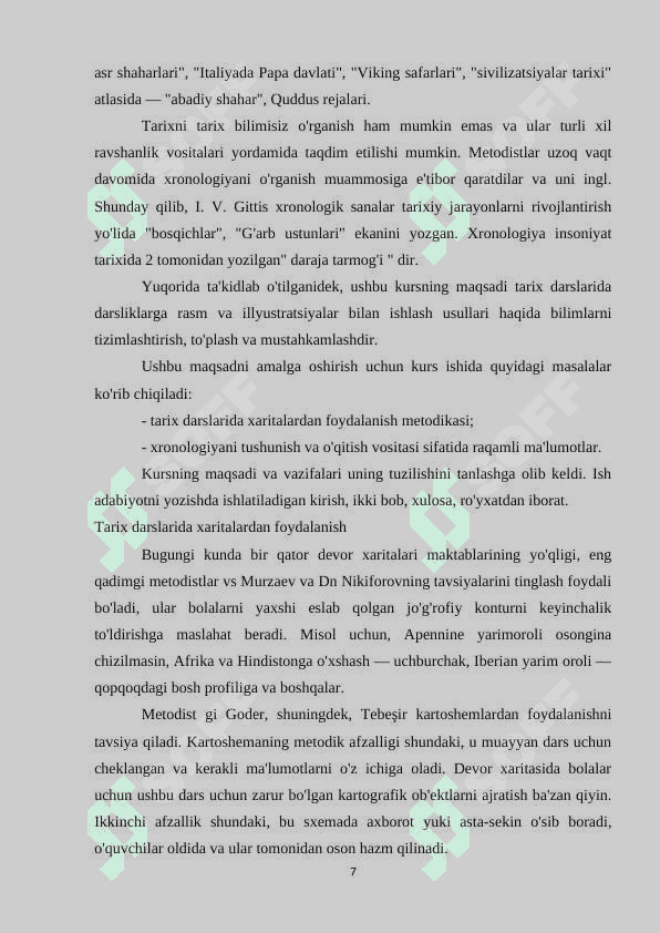 tarix darslarida xaritalar bilan ishlash 7