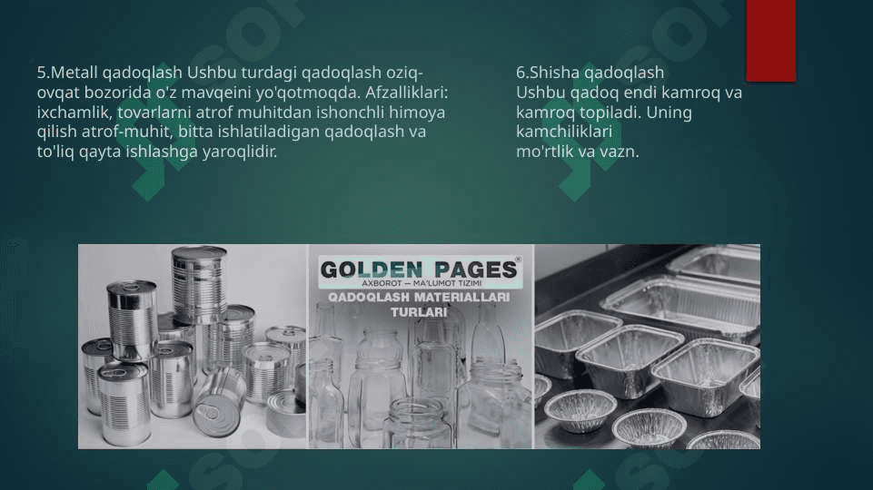 IDISHLAR VA QADOQLARNI LOGISTIK JIHATLARI 7