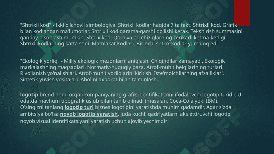 IDISHLAR VA QADOQLARNI LOGISTIK JIHATLARI 8